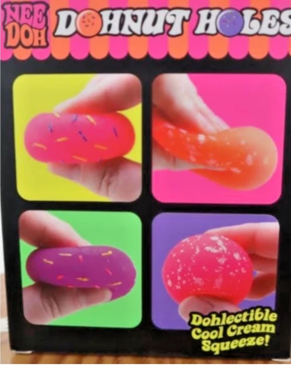VIRAL TIKTOK NEE DOH Donut Holes Kids Squeeze Toy - Pink/Red/Purple Set - Picture 4 of 4
